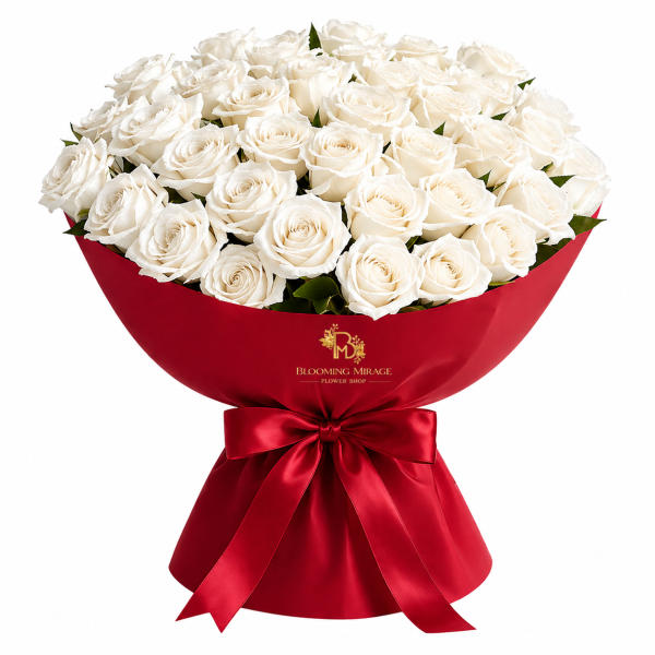 50 White Roses